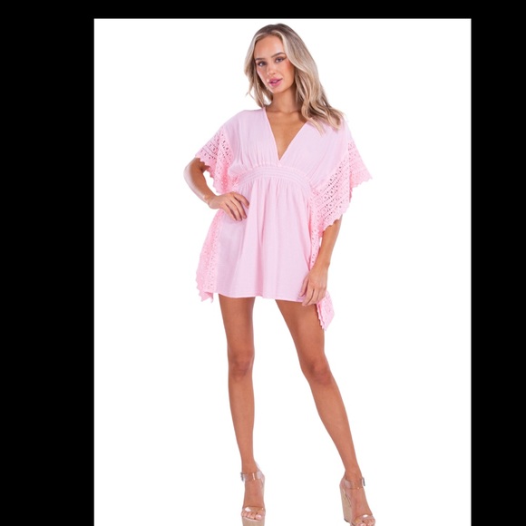 seaspice Dresses Seaspice Isla Mini Dress Baby Pink Beach Coverup